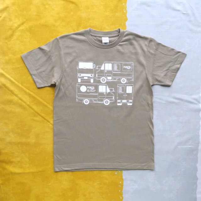 TshirtsComplex｜旅するPUNTO「旅するPUNTO号Tシャツ／サンドカーキ」