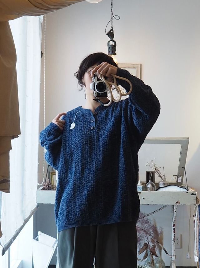 1990’s~ Hagger Cotton Henley Knit／XL