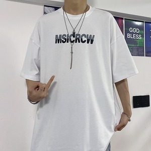 【韓国通販 dgo】2colors ユニセックスバックプリント英レターTシャツ ホワイト/ブラック(M2319）トレンドアイテム