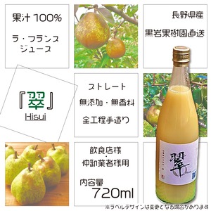 【送料無料】【業務用12本セット】長野県産ラ・フランス100%ジュース720ml×12本