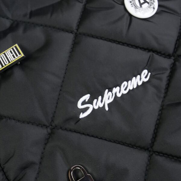 Supreme Pins Quilted Work Vest “Black”