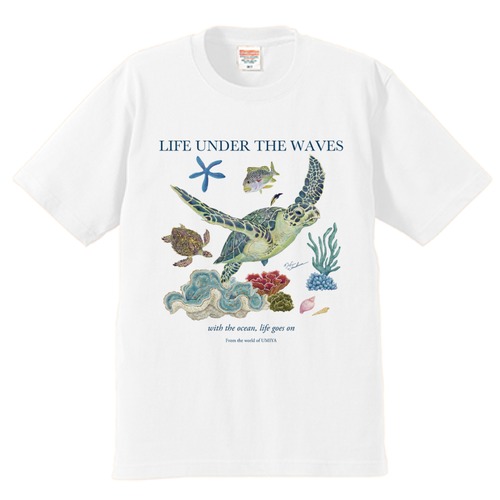海の生きもの半袖Tシャツ（ウミガメ）｜LIFE UNDER THE WAVES Model-07