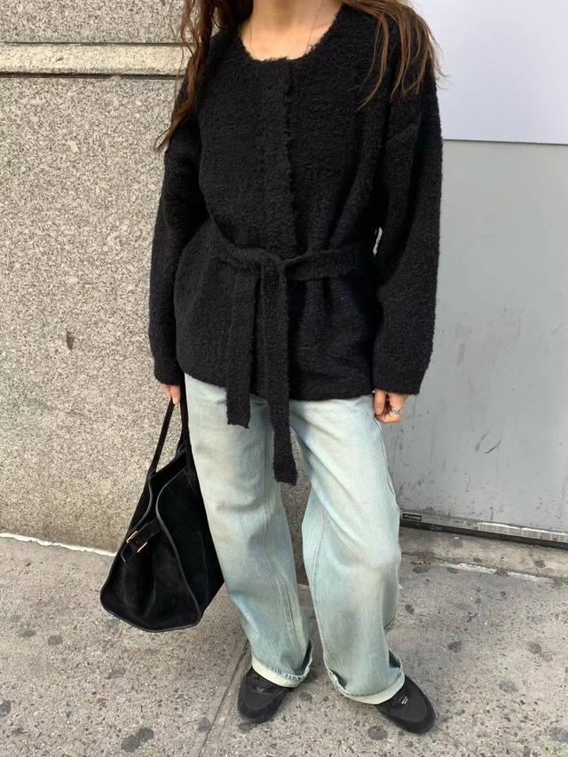 (予約) LIFFEY / Elle boucle cardigan 3color