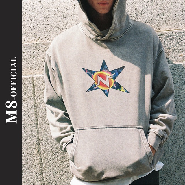 vintage style print hoodie 3color M0525