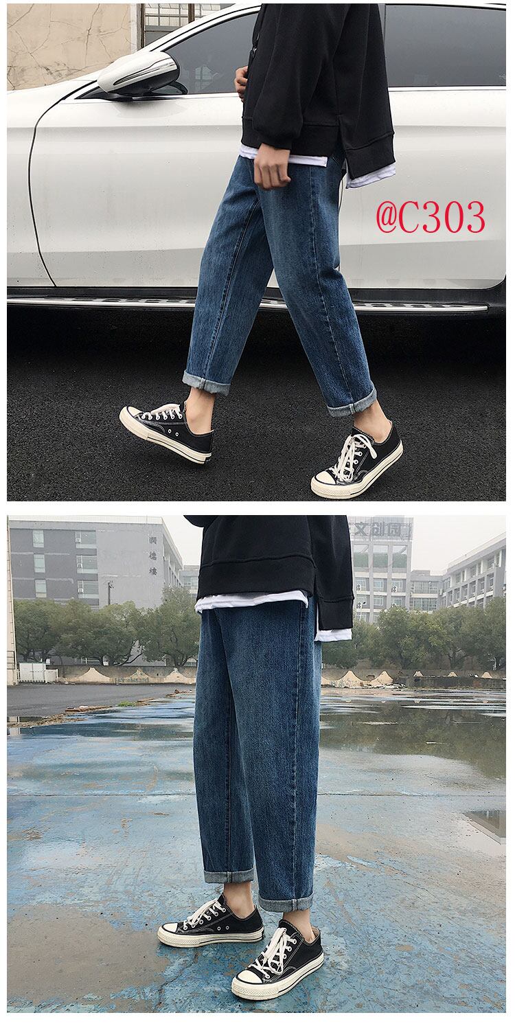 全2色 デニム パンツ ストレート カジュアル ダメージ おしゃれ