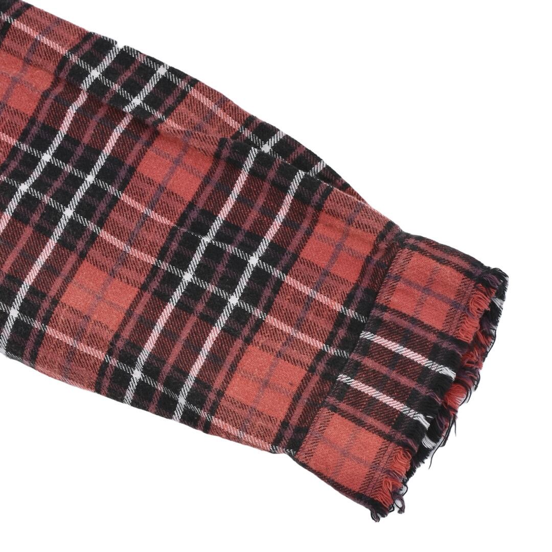 R13】L/S BOXY WORKSHIRT(RED/BLACK) | AYIN
