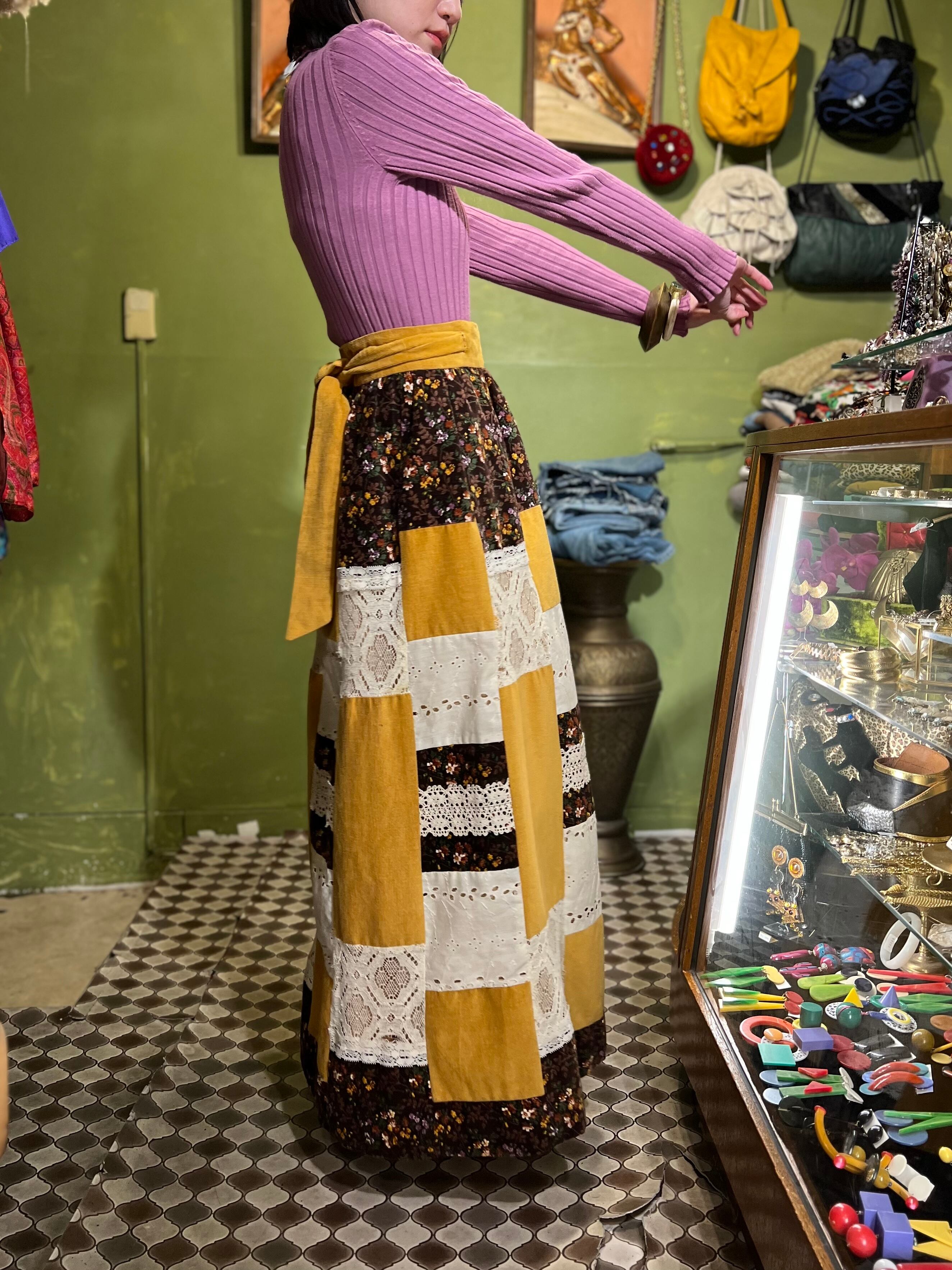 vintage lace patchwork スカート