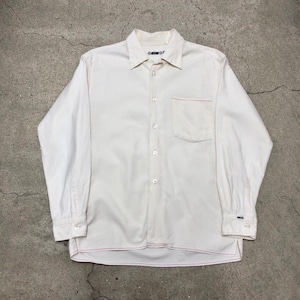 90～00s GOODENOUGH/Open collar L/S Shirt/1998年製/初期タグ/S/オープンカラーシャツ/長袖シャツ/ホワイト/赤耳/GDEH/グッドイナフ