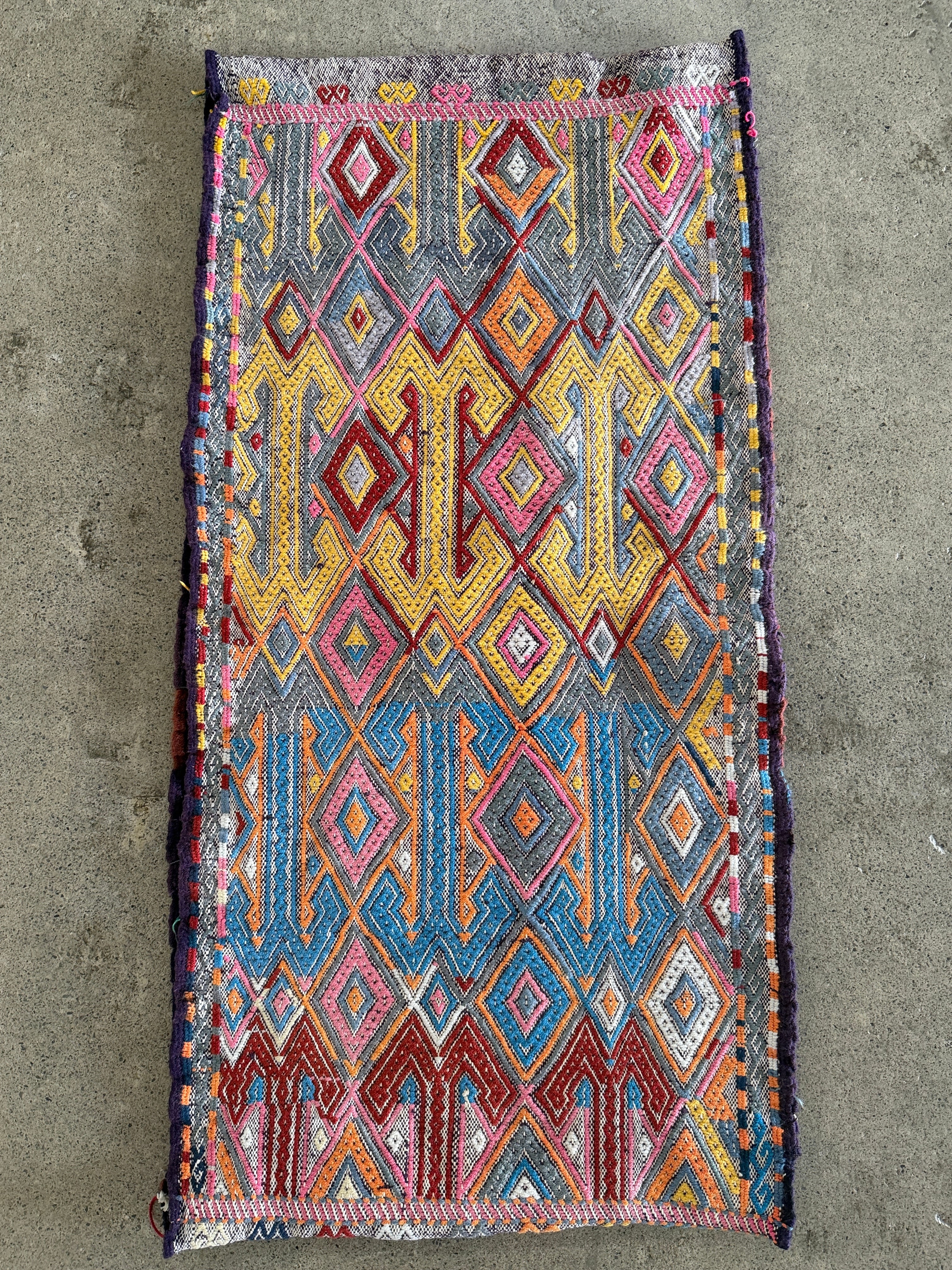 【送料込み】ヴィンテージ 3WAYトルコラグ キリム 猫袋 50x100