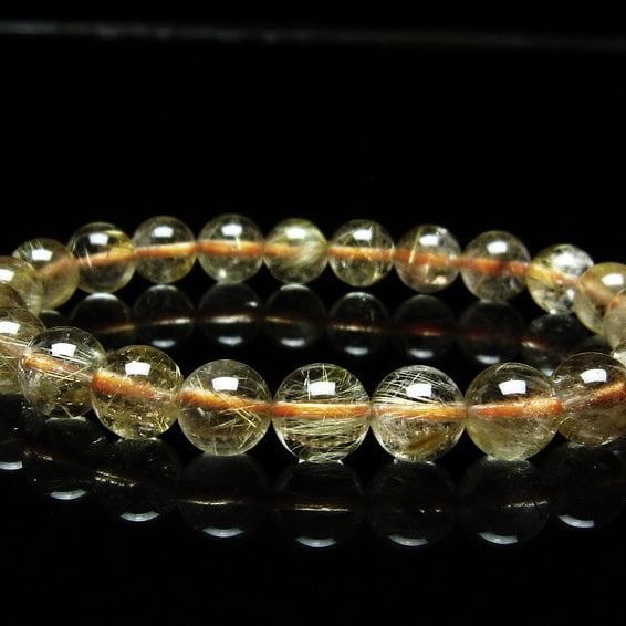 ルチルクォーツ ブレスレット 8mm タイチンルチルクォーツ タイチンルチル 一点物 メール便可 [M便 1/10] 111-48951