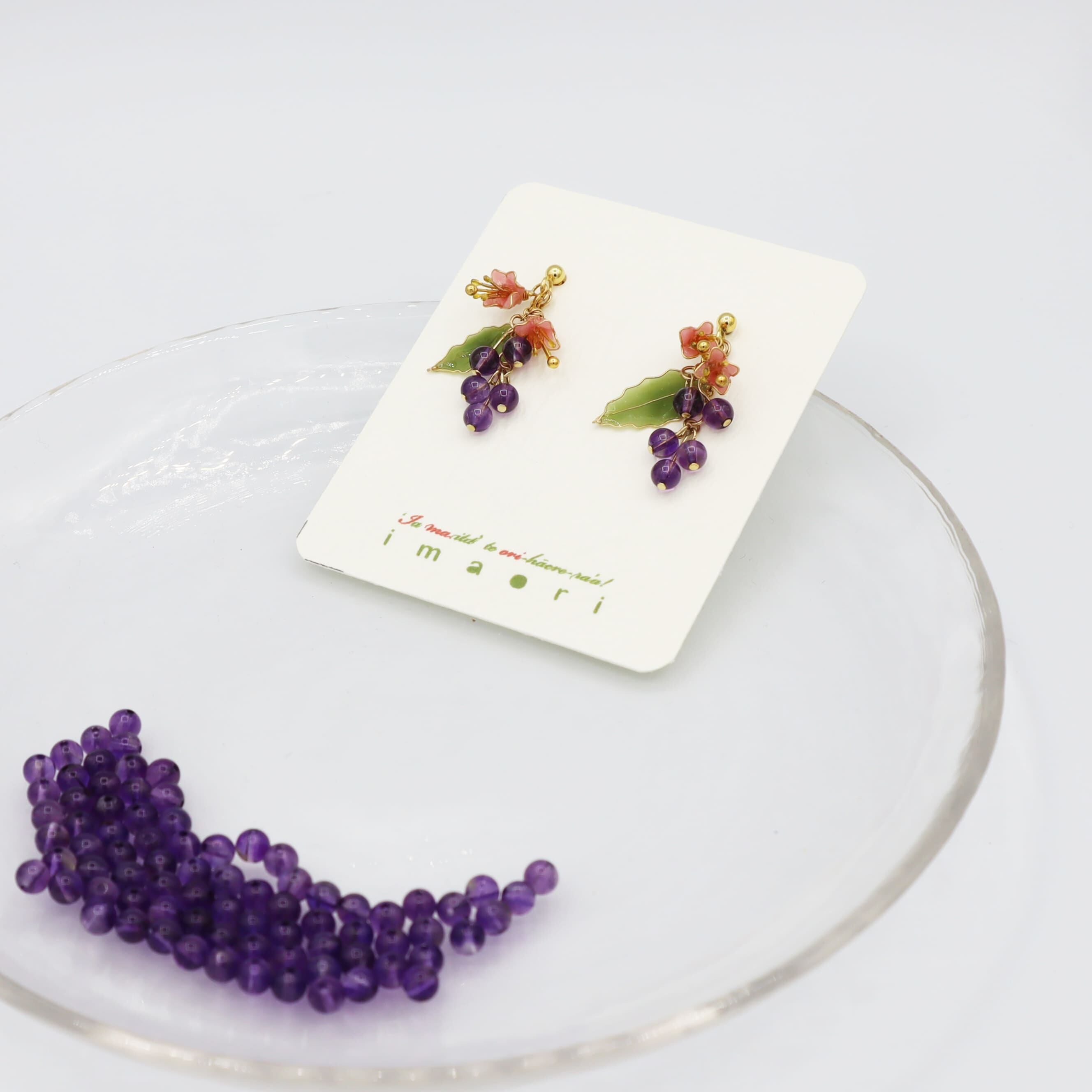 紫式部ピアス（amethyst） | imaori