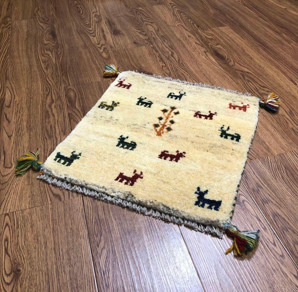 ペルシャギャッベ (ギャベ) チェアマット 椅子の座布団 No.11362 ペルシャギャッベ (ギャベ) チェアマット 椅子の座布団 No.GS-1217