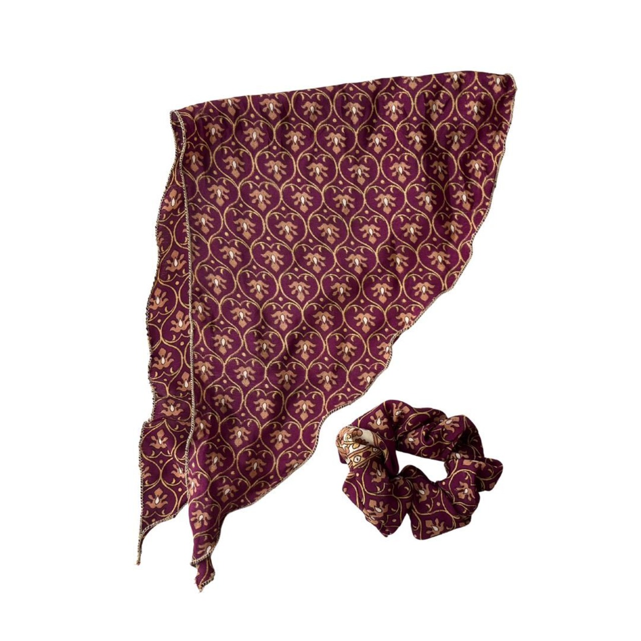 No.11 | リサイクルサリー　シュシュ＆ミニ三角スカーフ