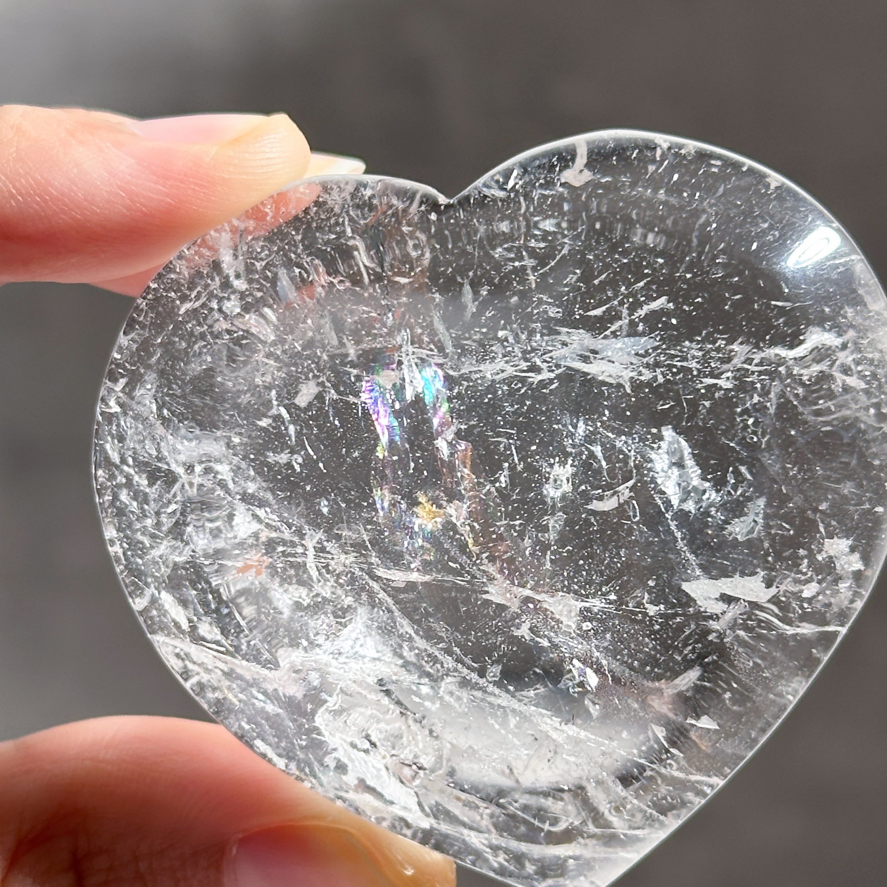 クリアクォーツハート型のうつわ 53◇ Clear Quartz ◇ 天然石・鉱物