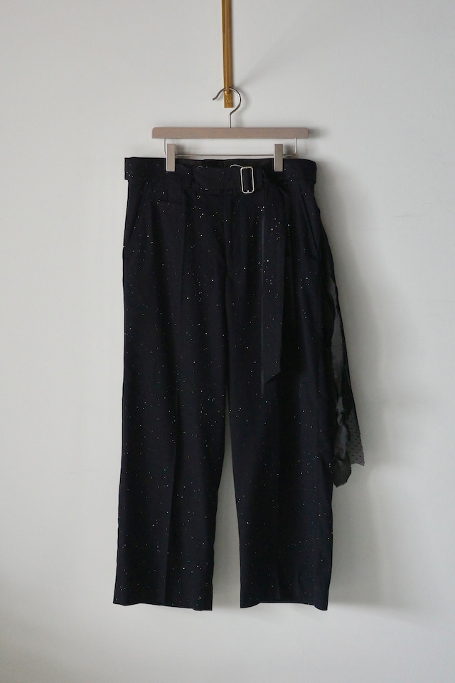Midorikawa 【SEQUINS WOOL BELTED SLACKS  -NAVY SEQUINS-】