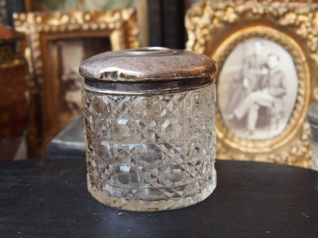 イギリスアンティーク　HAIR TIDY JAR