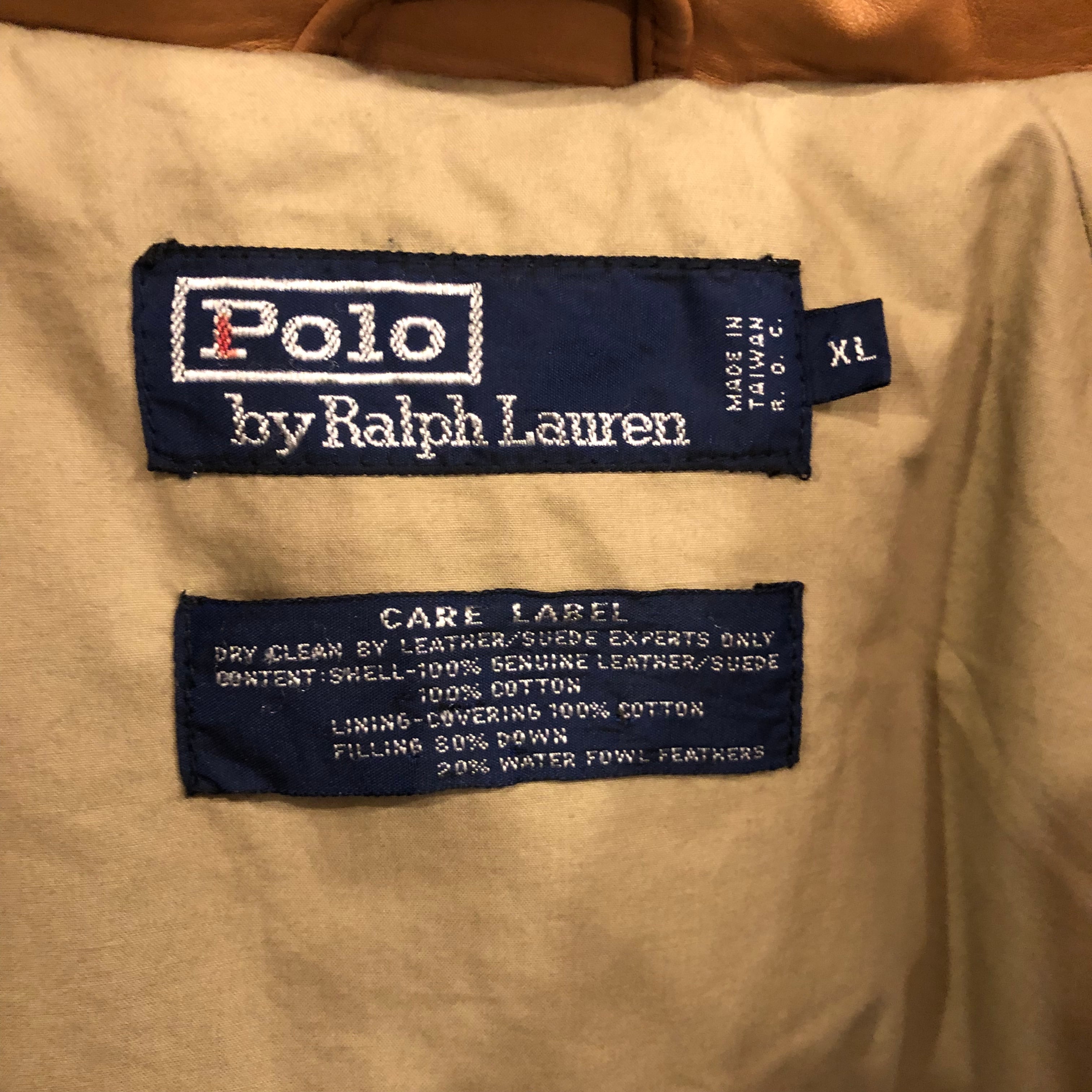 90s Polo by Ralph Lauren Leather Switching Down Jacket | VOSTOK