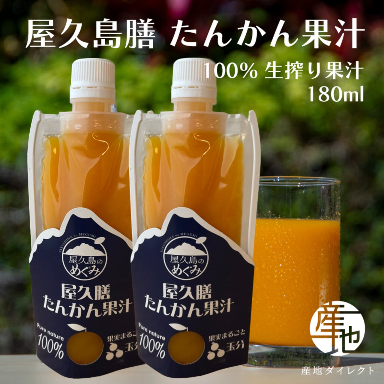 屋久島産 長寿木たんかん100％ストレートジュース 180ml お得な6本セット｜ビタミンたっぷり贈り物に最適な生搾り果汁 - 1