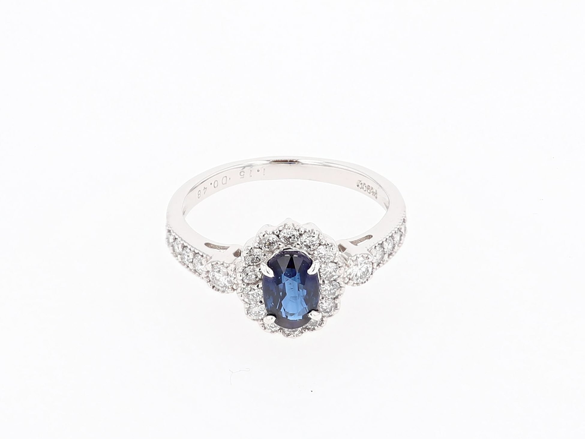 Pt900 ダイヤ入 リング 1.04ct 19号（メレダイヤリング Pt900 1.01ct