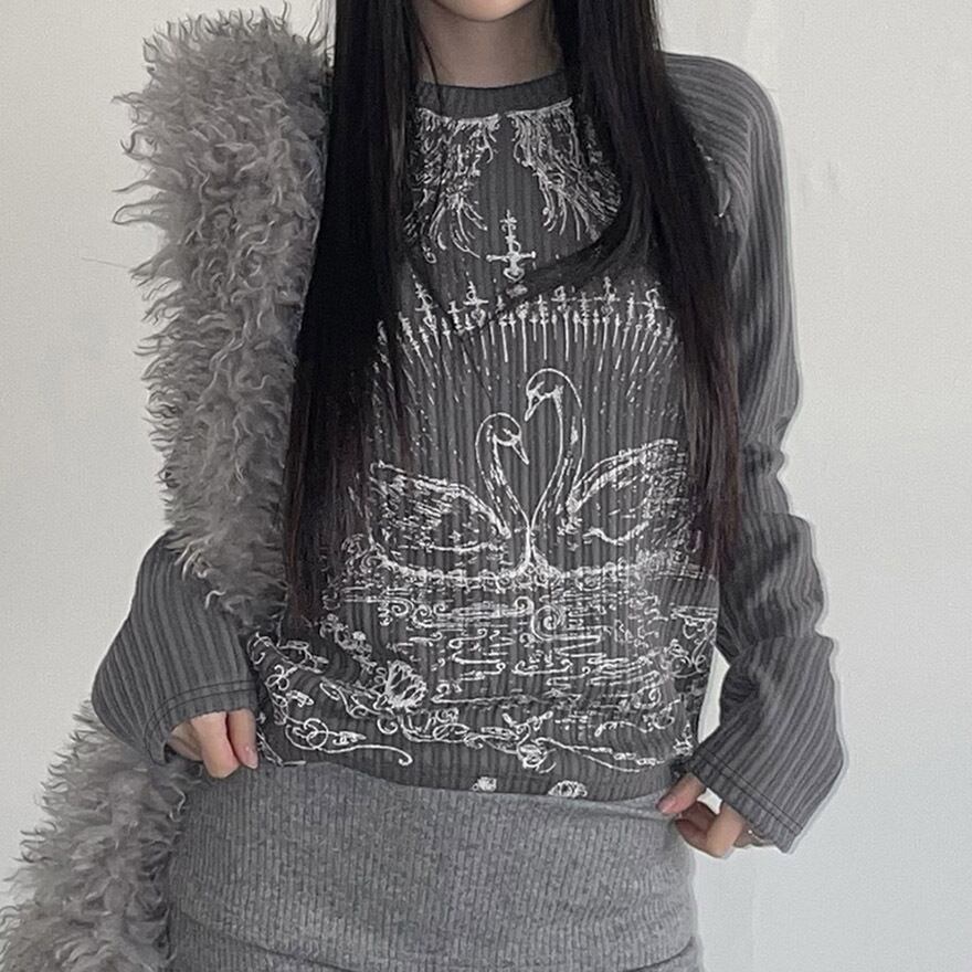 サブカル 服 地雷系 通販 長袖シャツ イラスト