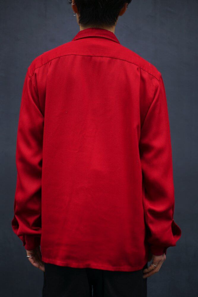 Manhattan] Vintage Rayon Gabardine Open Color Shirt [1950s