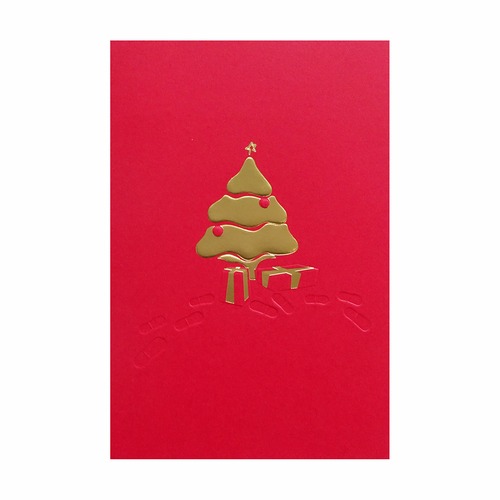 クリスマスカード ベルギー製 [FIRST CARDS] 銅版印刷 クリスマスツリーGOLD