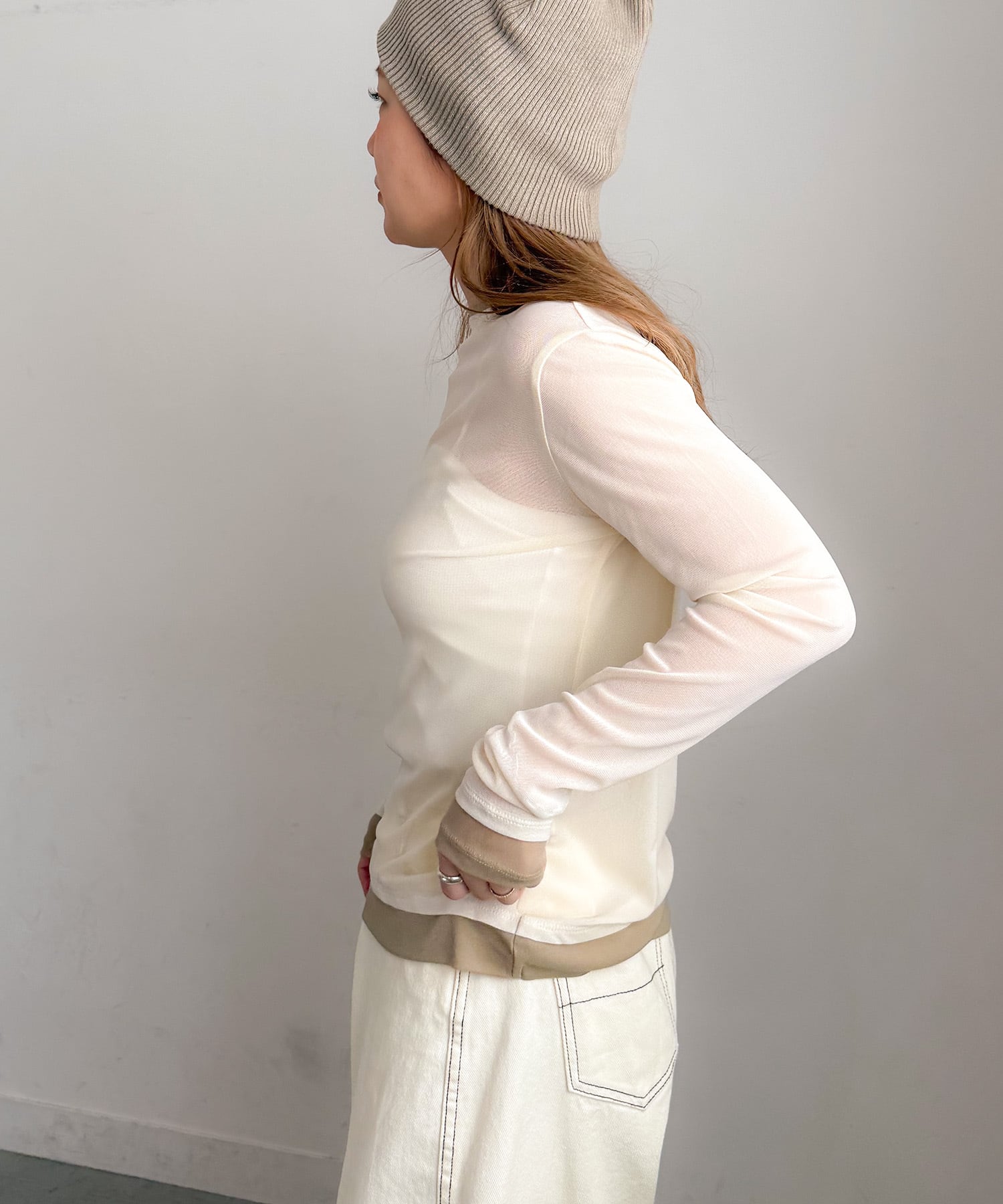 NEW バイカラーシアートップス | PICHI