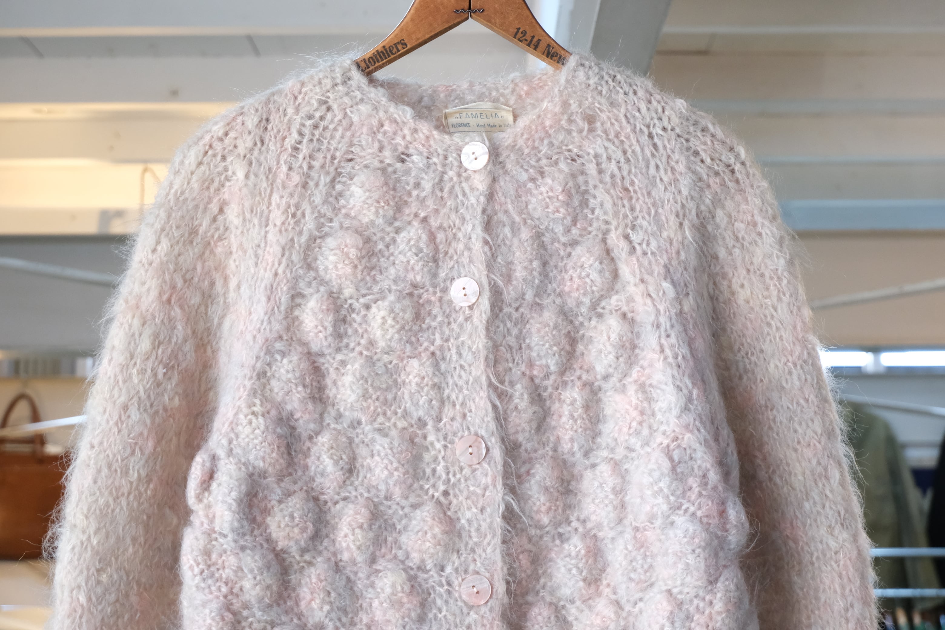 60's pastel mohair crewneck Cardigan made in Italy | GARYO