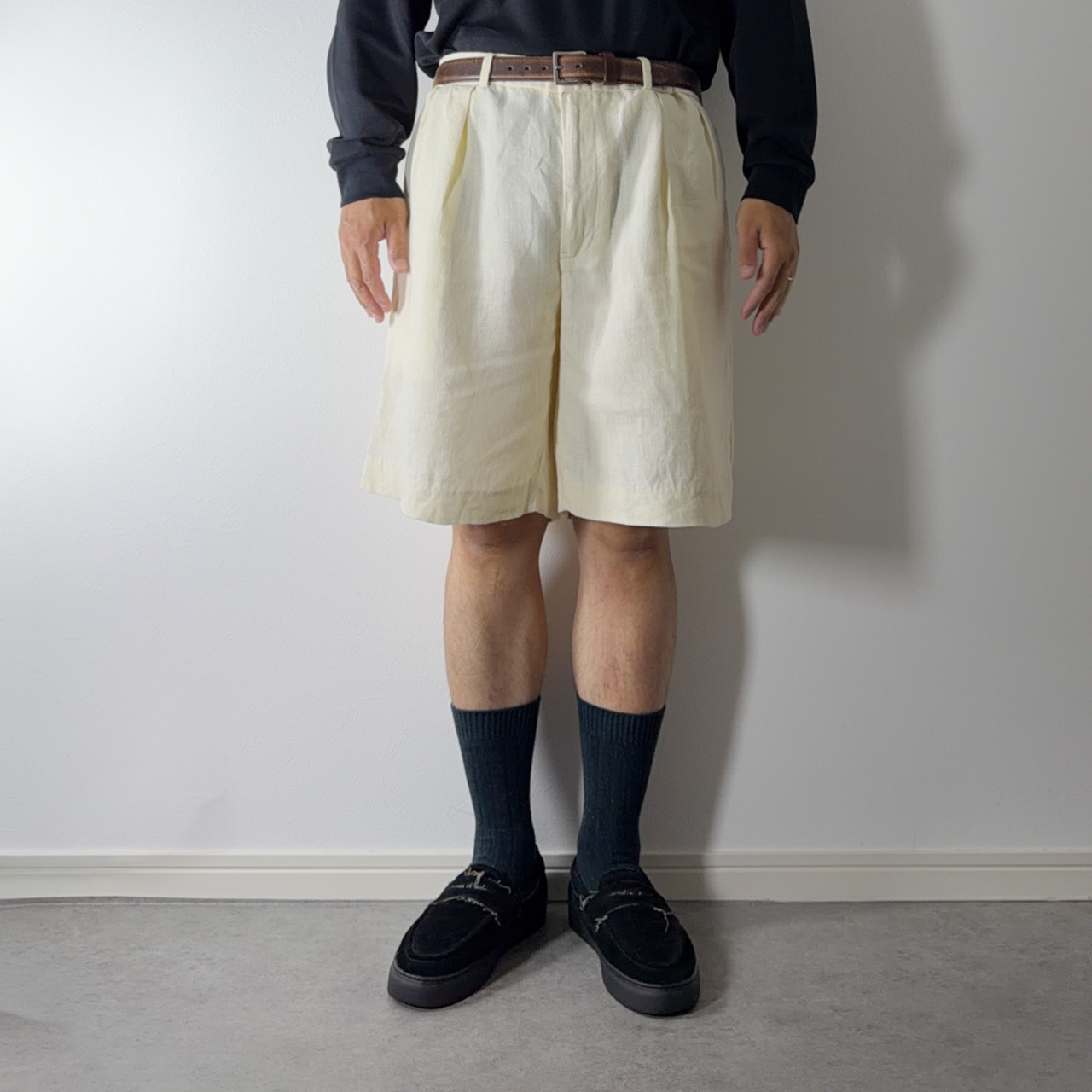 Polo by Ralph Lauren Double-pleated linen shorts [W38] 古着 - 13
