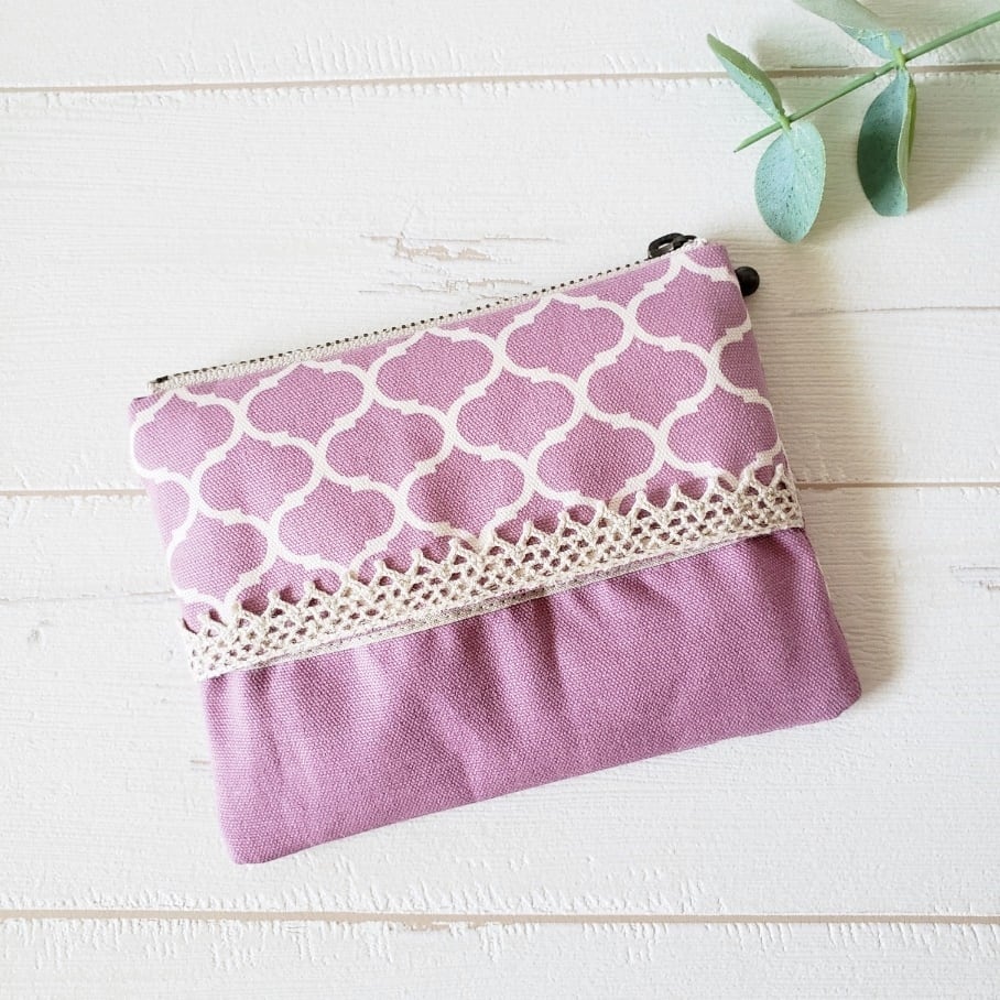 ティッシュケース付きポーチ/モロッカン柄 パープル | cloth & stitch