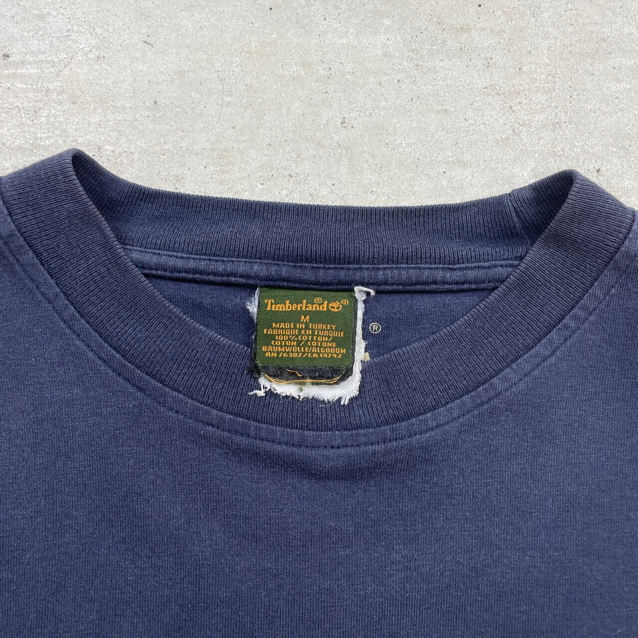 ティンバーランド 90s ヴィンテージ 肉厚ロンT 刺繍ロゴ 古着 XLネイビー 90年代 Timberland ティンバーランド ロゴプリント ロンT メンズM 古着