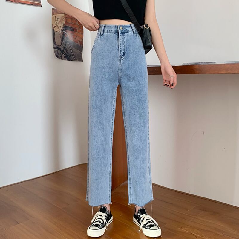 ハイウェストジーンズ オータムウィンタールーズパンツ 秋物 冬物 試着室60587655615