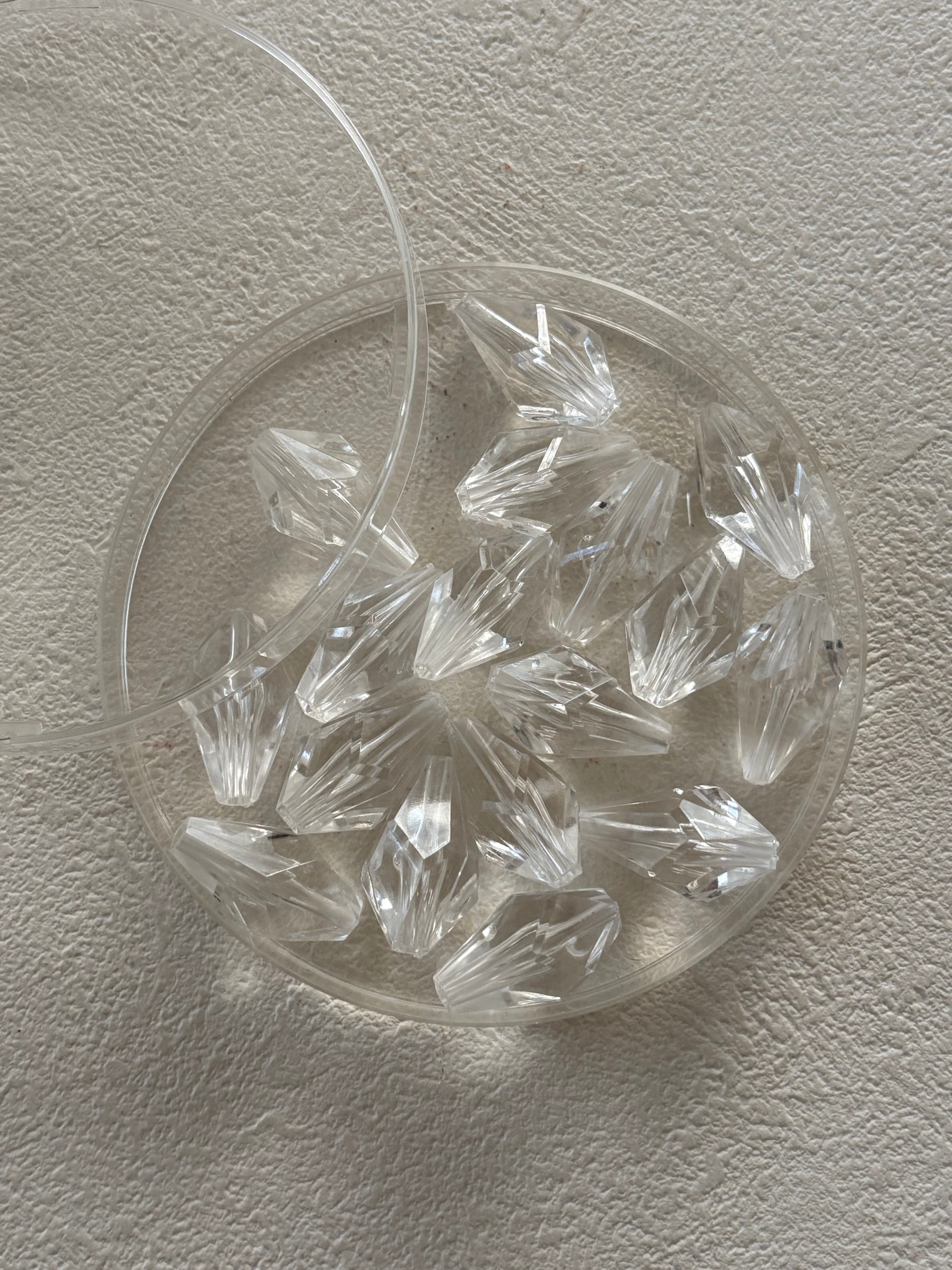 Japanese Vintage ヴィンテージ クリア ドロップカット 23mm 10個セット アクセサリーパーツ デコレーションパーツ