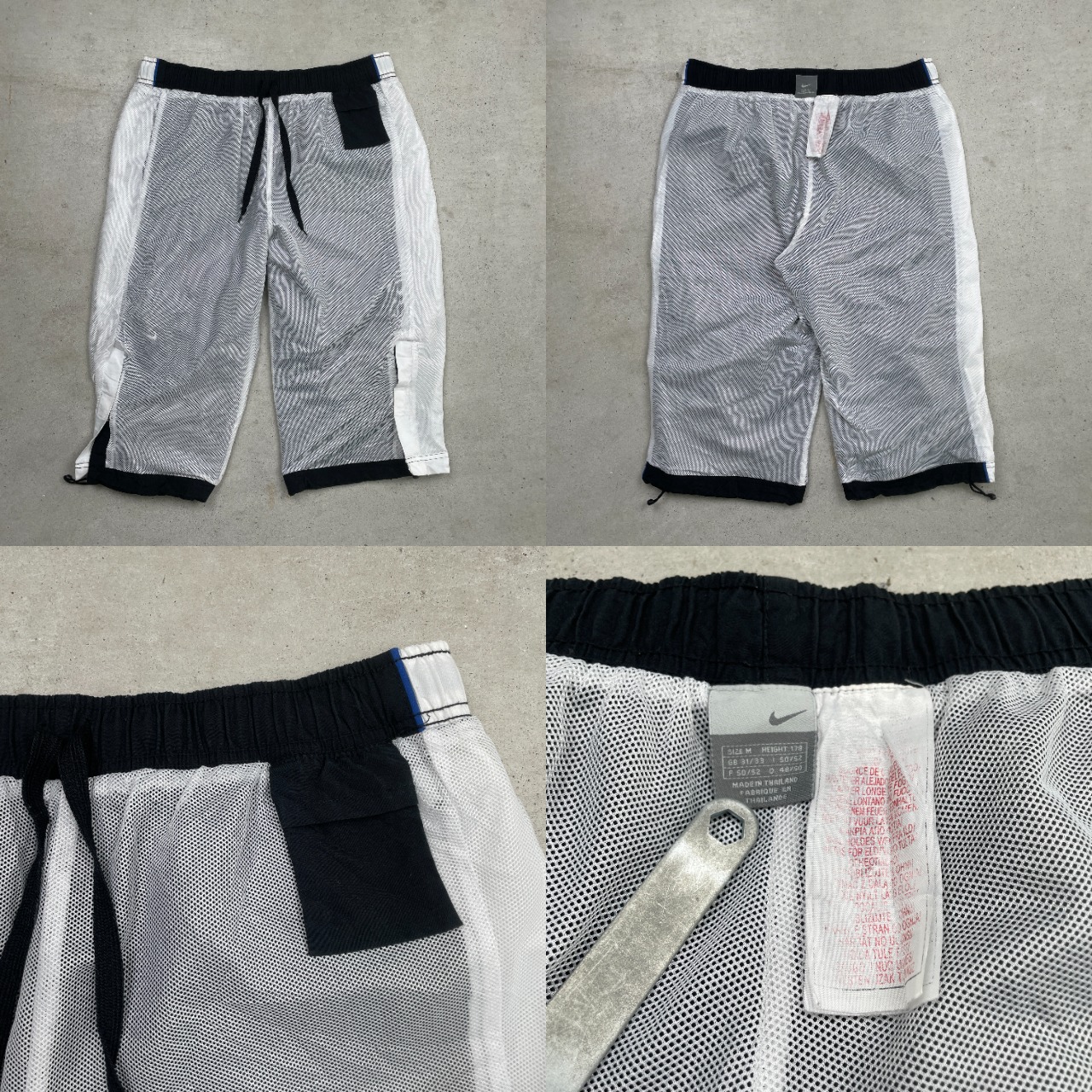 00年代 NIKE ナイキ 七分丈 クロップド ポリエステル トラックパンツ 