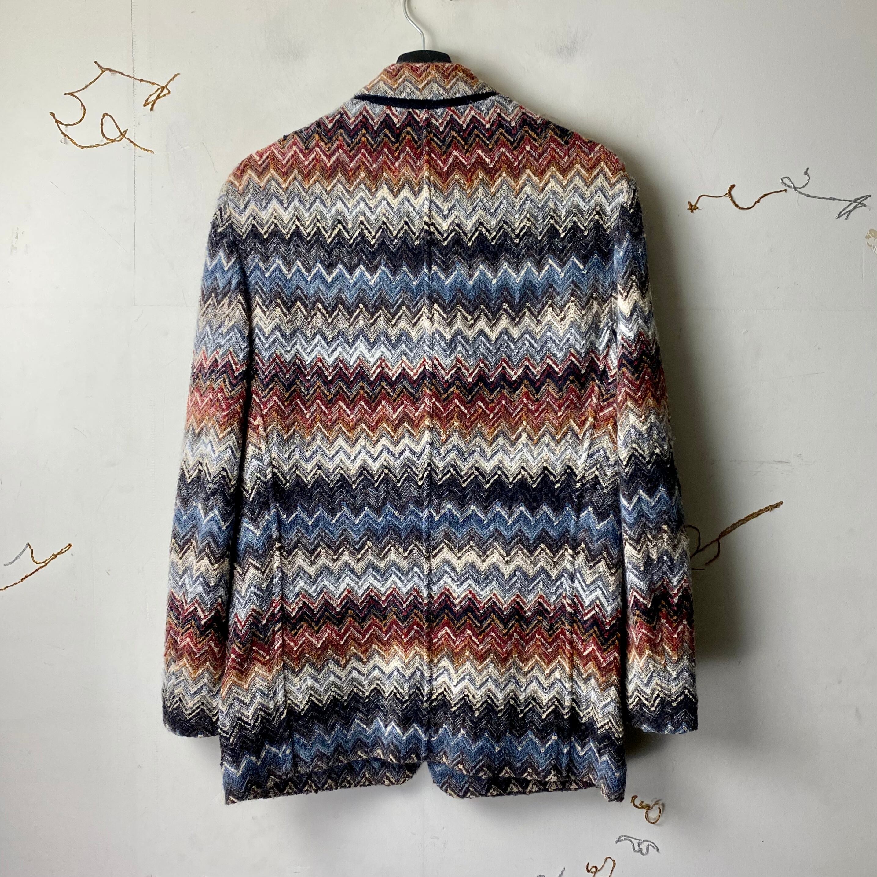 MISSONI zigzag pattern mohair knit tailored jacket | NOIR ONLINE