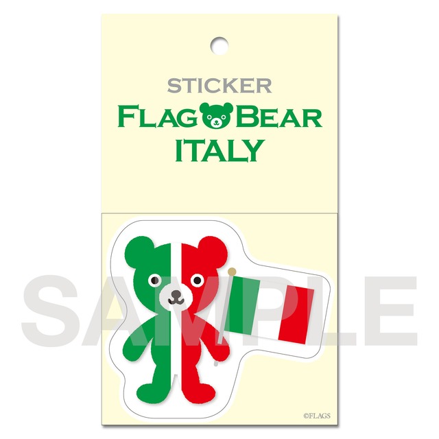 FLAG BEAR STICKER ＜ITALY＞ イタリア （大（L））