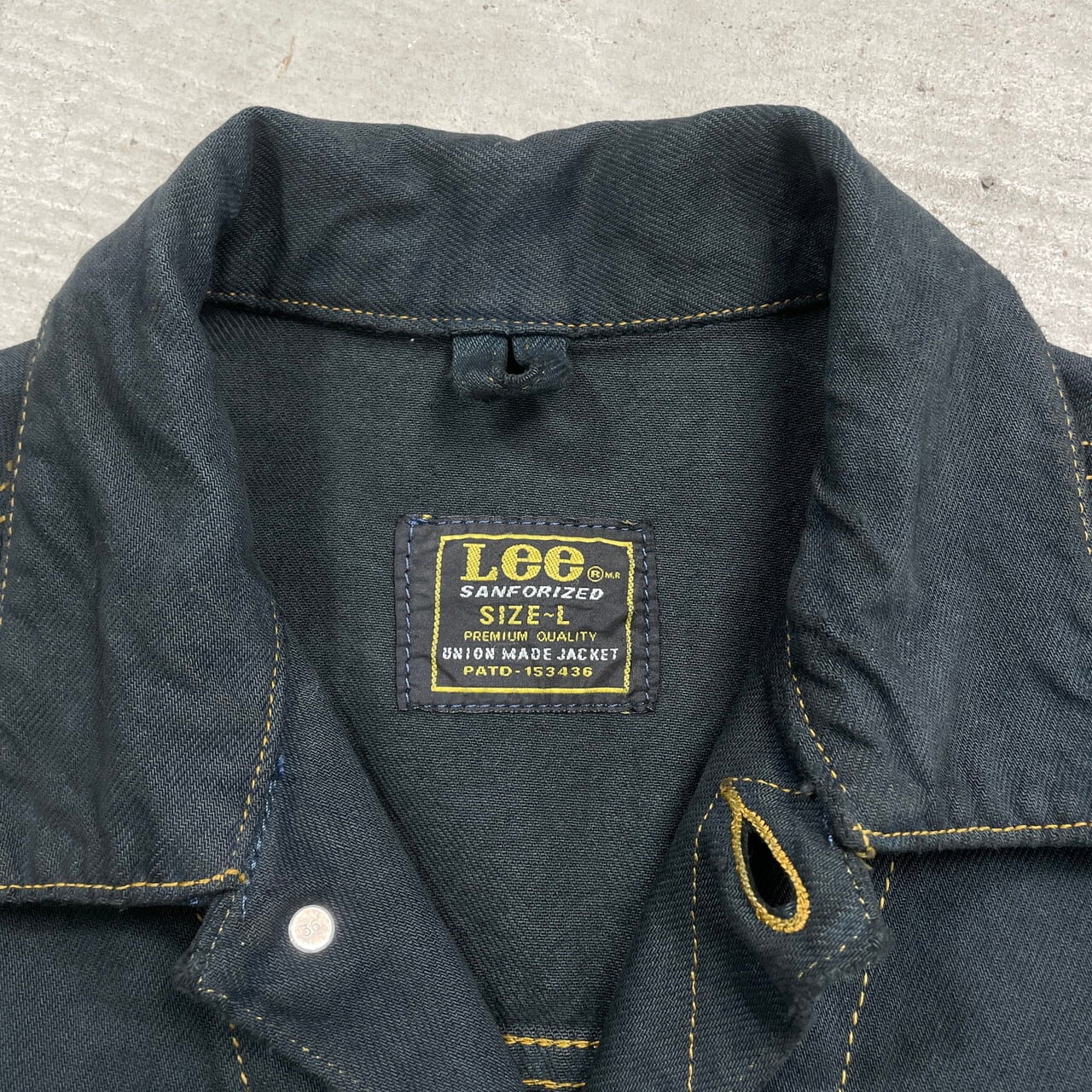 80年代 Lee リー ブラックデニムジャケット PATD-153436 メンズL 80年代 Lee リー ブラックデニムジャケット PATD-153436 メンズL