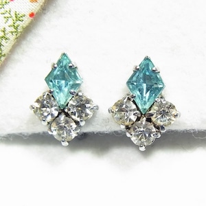ヴィンテージ　小ぶりのラインストーンイヤリング　rhinestone earrings for sale　11839E