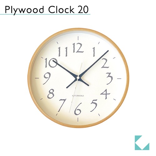 KATOMOKU plywood clock 20 ブラック km-119BK 掛け時計