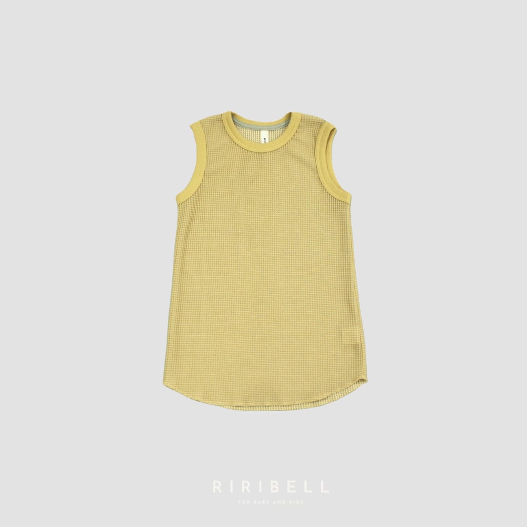 【MOUN TEN.】bicolor waffle tanktop / honey x ecru