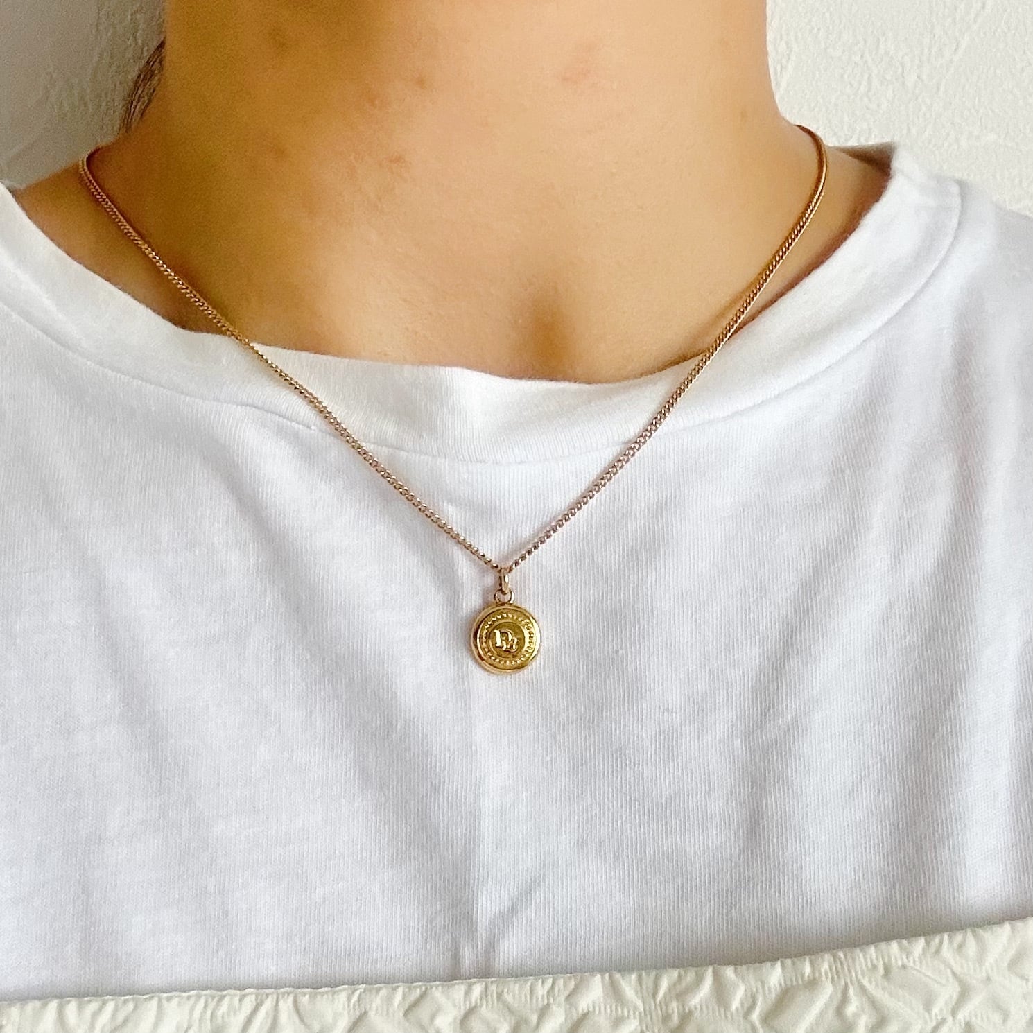 DIOR ディオール ネックレス N5473】Christian Dior mini coin necklace/クリスチャンディオール