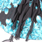 【美品 社交ダンス衣装】スカート ICHIOKU イチオク 黒 ブラック 水色 ライトブルー 青緑 シアン 花柄 かわいい 可愛い シック