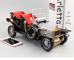 クラシックカー 古い車 レトロ ブリキ アイアン 鉄製 置物 模型 モデル 工芸品 雑貨 オブジェ 飾り物 装飾 道具 部屋 事務机 本棚 リビングルーム キッズルーム コレクション 赤 レッド 黒 ブラック