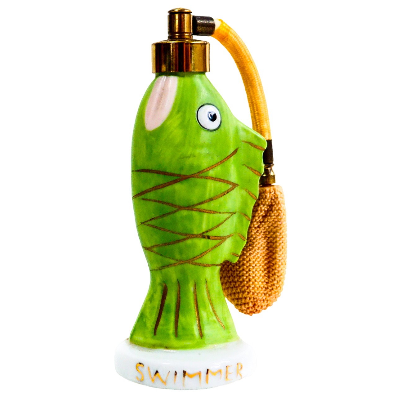 90s Ceramic fish-shaped perfume pump