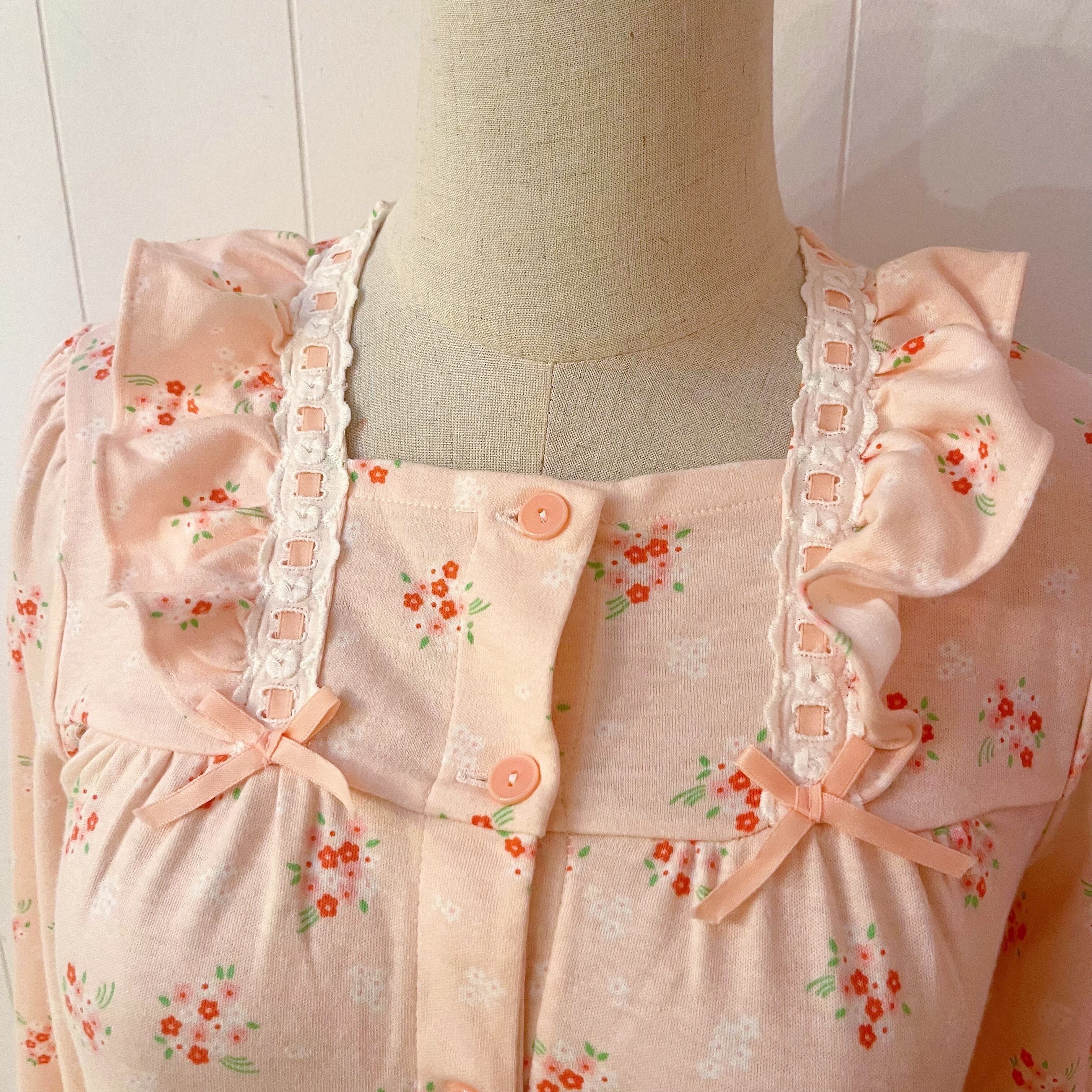 pink flower ribbon neglige one-piece