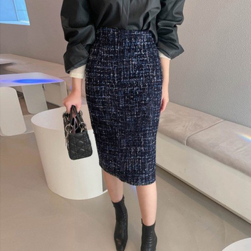 ツイードスカート レディース スカート ひざ丈スカート タイトスカート ペンシルスカート ハイウエスト ツイード きれいめ フォーマル オフィス カジュアル お出かけ おしゃれ 膝丈 スカート