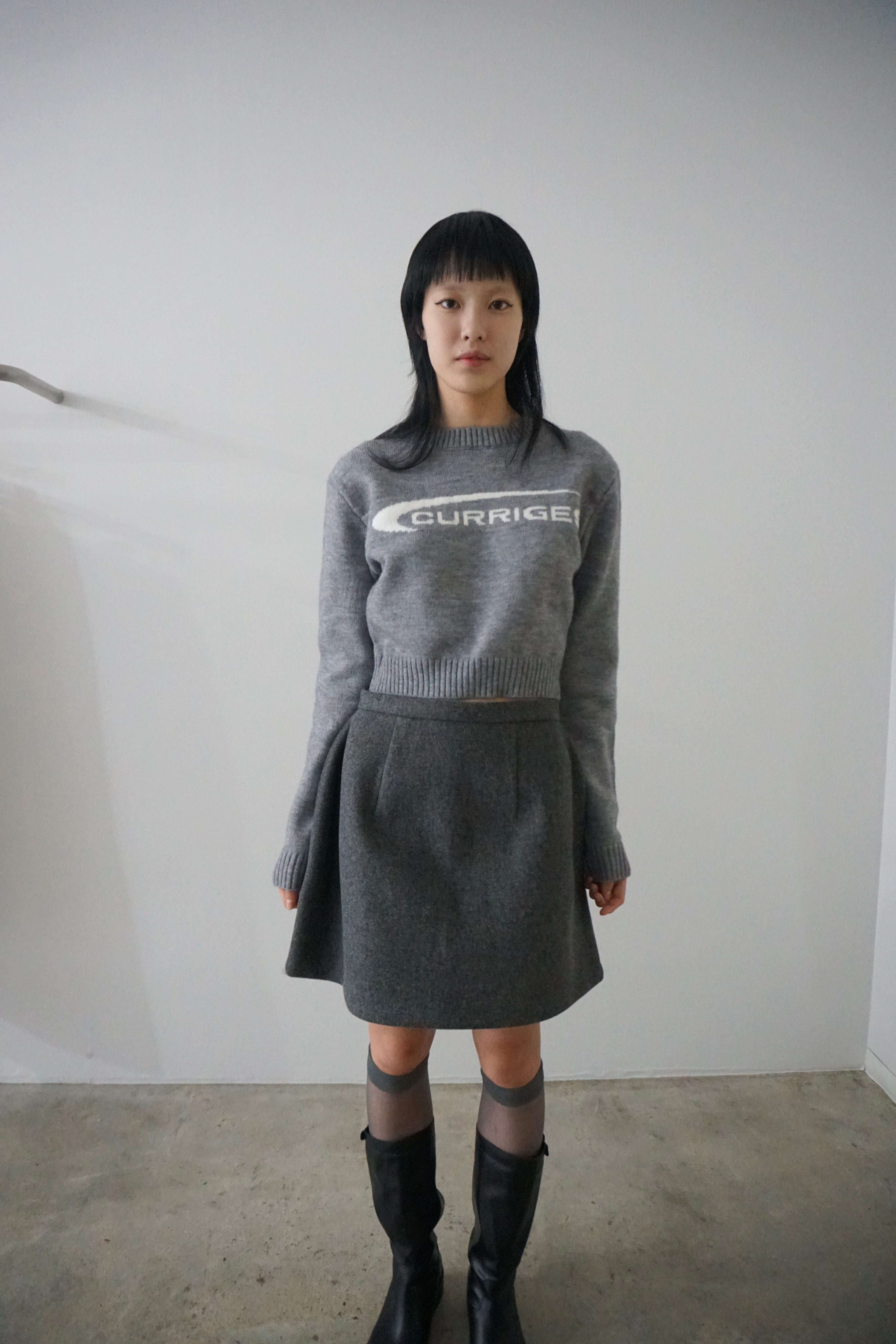 MELTON MINI SKIRT (GRAY) 2410-52-42 | HELK