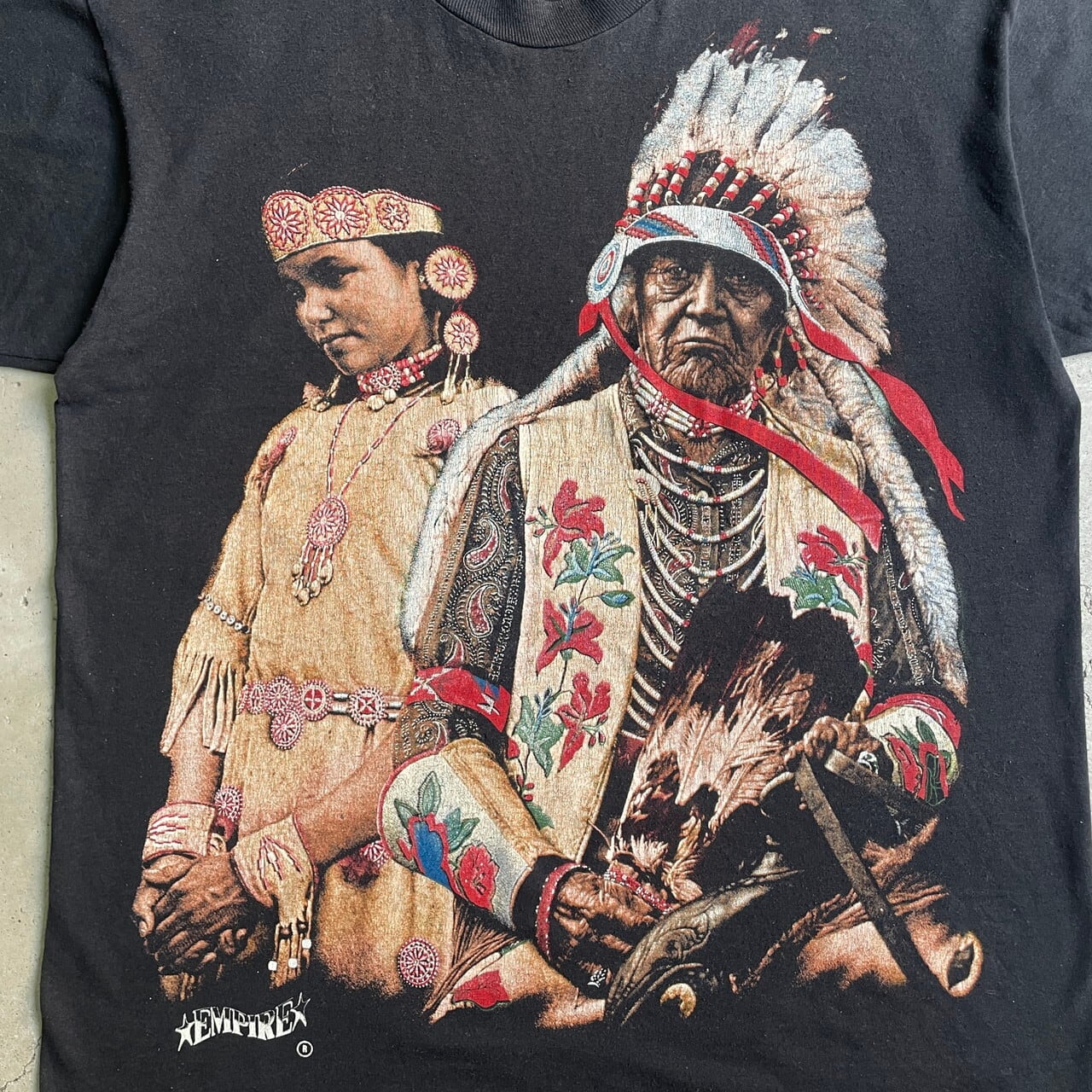 ネイティブインディアン Native Indian メンズTシャツ L52cm裄丈18cm✅商品状態