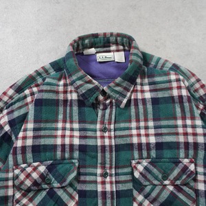 90s L.L.Bean lined flannel shirt "made in USA" XL 古着