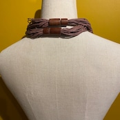 【 DaTribu ダ・トリブ 】ブラジル・アマゾン 天然ゴムネックレス Colar ponteia <M> ベージュ